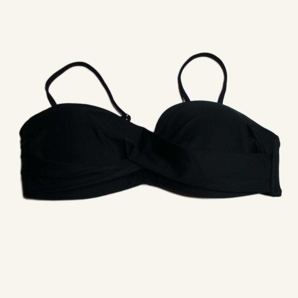 Black Strapless Twisted Front Bikini Swim Top - Unbranded Women's Size L